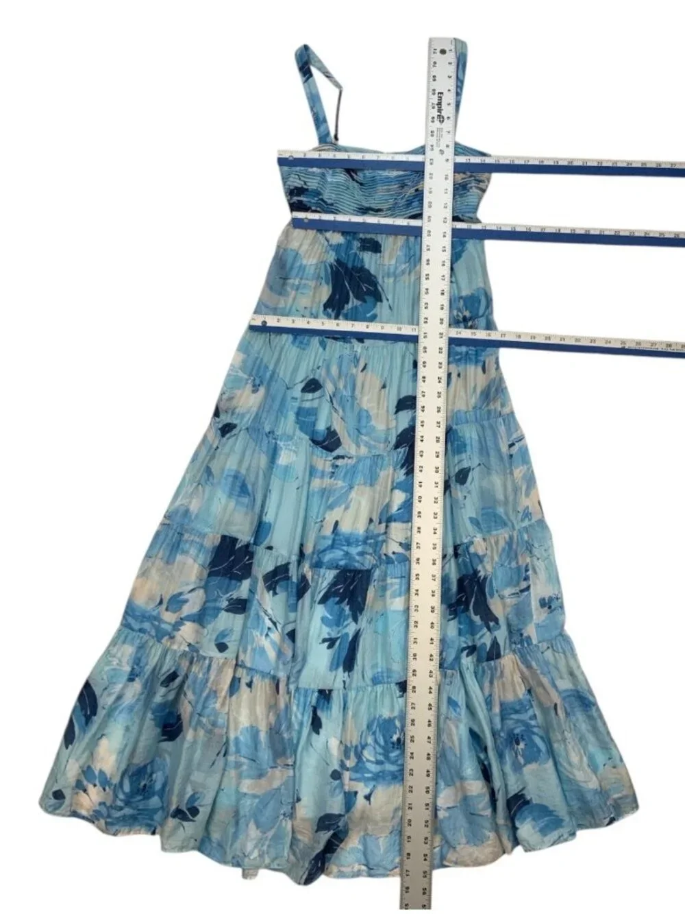 Abercrombie and Fitch Floral Tiered Maxi Dress SP Petite Blue ALTERED